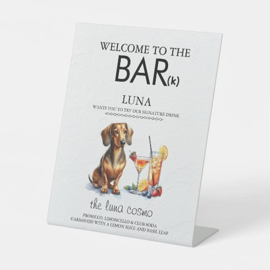 Signe De Table Barre Dachsund (Recto)