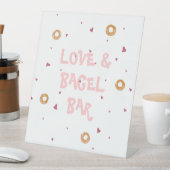 Signe De Table "BARRE D'AMOUR ET DE BAGEL" | Coeurs et bagages bl (In SItu)