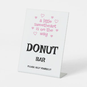 Signe De Table Barre de beignets coeurs roses Douche