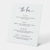 Signe De Table Barre de boisson mariage Menu Réception Piédestal  (Recto)
