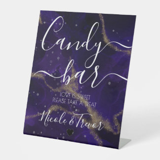 Signe De Table Barre de bonbons à calligraphie personnalisée Viol