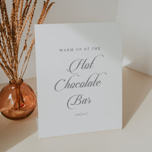 Signe De Table Barre de Chocolat Chaud Calligraphie Chic Classiqu