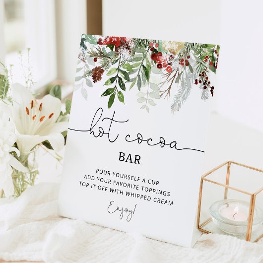 Signe De Table Barre de chocolat chaud Evergreen