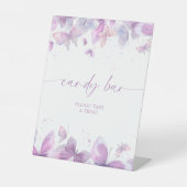 Signe De Table Barre de chocolat Papillons Violets (Recto)