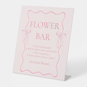 Signe De Table Barre de fleurs de Fête des mariées de boule rose