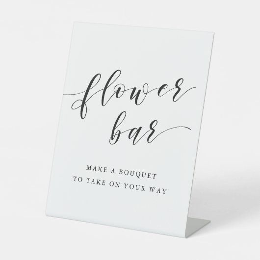 Signe De Table Barre de fleurs Mariage de calligraphie moderne (Recto)