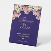 Signe De Table Barre de fleurs rose Floral Navy bleu Orchidées Sc (Recto)