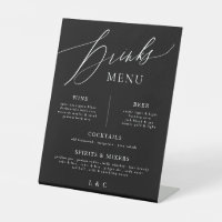 Barre de Mariage de calligraphie noir blanc Menu b