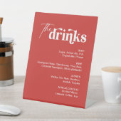 Signe De Table Barre de Mariages du menu Boissons rouges (In SItu)