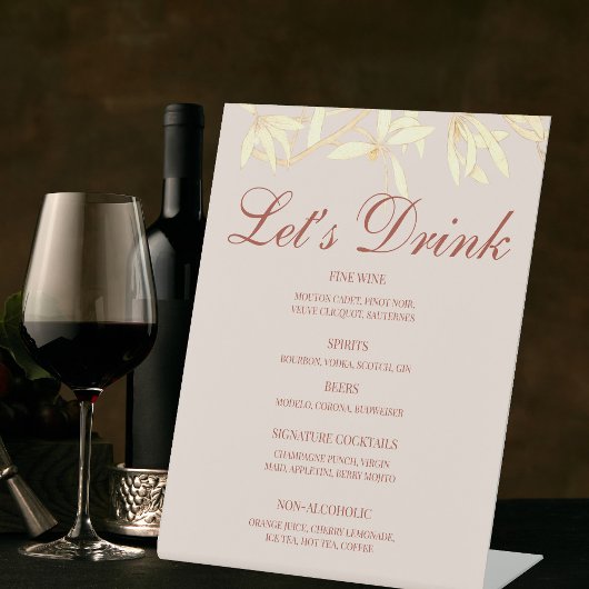 Signe De Table Barre de menu Floral Rustic intemporelle