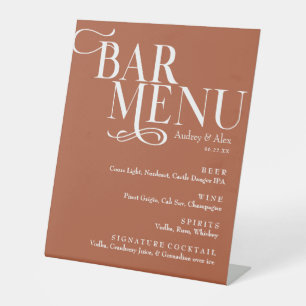 Signe De Table Barre de rouille en terre cuite Menu Signal piédes
