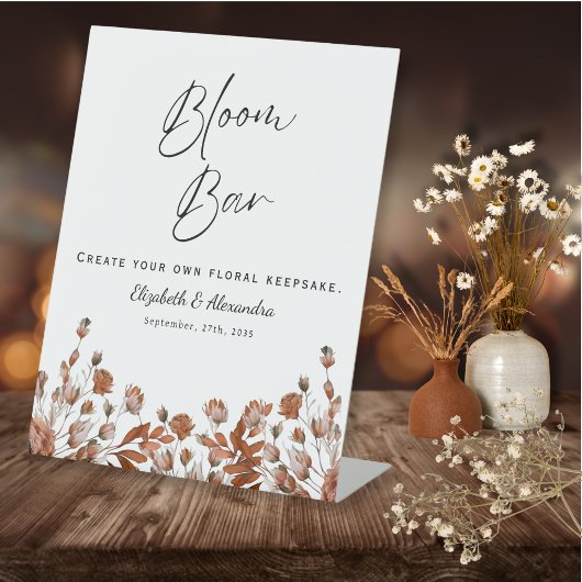 Signe De Table Barre Florale Rustique Mariage