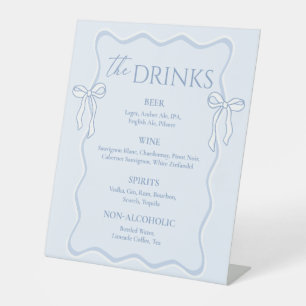 Signe De Table Barre Mariage Bleu Bow Menu Boisson