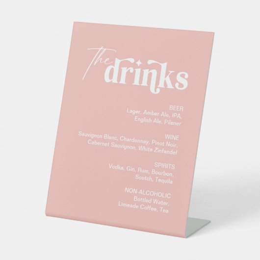 Signe De Table Barre Mariage rose doux (Recto)