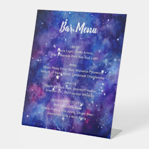 Signe De Table Barre Menu Aquarelle Galaxy Starry Night Mariage