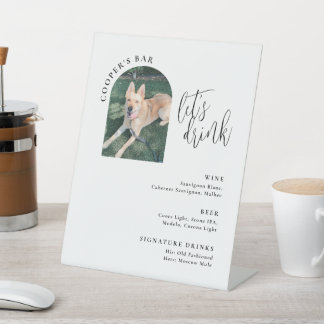 Signe De Table Barre Menu avec Animaux de compagnie Photo Signal