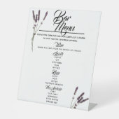 Signe De Table Barre Menu Lavender Mariage Boissons Signal Pedest (Recto)