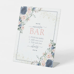 Signe De Table Barre Minosa Florale bleu-bleu-bleu-rose