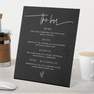 Signe De Table Barre Noire Menu Mariage Boire Signal Réception Dé