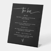 Signe De Table Barre Noire Menu Mariage Boire Signal Réception Dé (Recto)