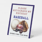 Signe De Table Baseball Première année 1er anniversaire (Recto)