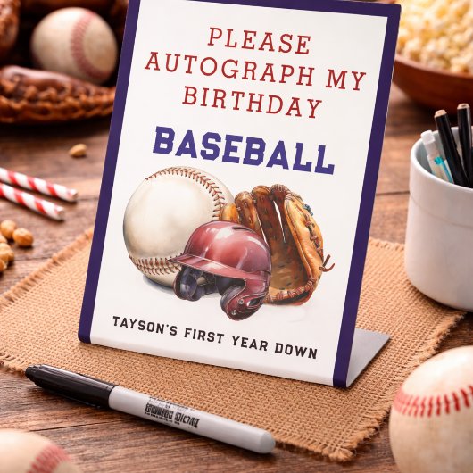 Signe De Table Baseball Première année 1er anniversaire
