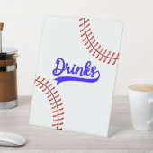 Signe De Table Baseball Sports Red Blue Boissons Table (In SItu)