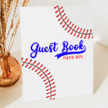 Signe De Table Baseball Sports Red Blue Party Livre d'invité<br><div class="desc">Ceci est un Baseball Sports Red Blue Party Guest Book Sign!</div>