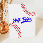 Signe De Table Baseball Sports Red Blue Party Table cadeau<br><div class="desc">Ceci est un Baseball Sports Red Blue Party cadeau panneau de table!</div>