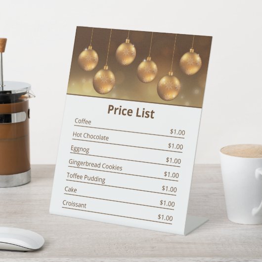 Signe De Table Baubles de Noël Jaune doré (In SItu)