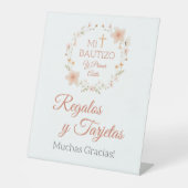 Signe De Table Bautizo y Primer Añito Aquarelle Fleurs roses (Recto)