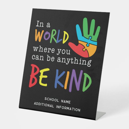 Signe De Table Be Kind School Teacher Classroom (Recto)