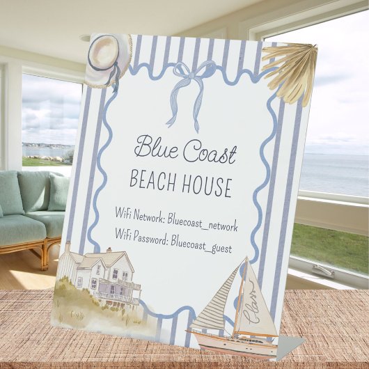 Signe De Table Beach House Blue Coastal Chic Livre d'or