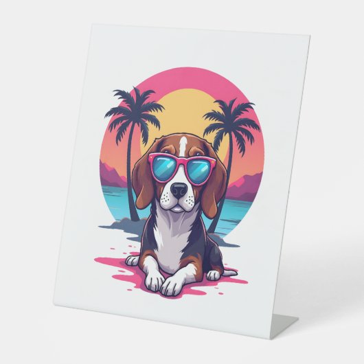 Signe De Table Beagle Sunset Arrière - plan Chemise, maman Beagle (Recto)