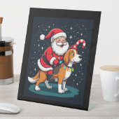 Signe De Table Beagle Xmas Éclairage Père Noël équitation Beagle  (In SItu)
