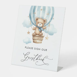 Signe De Table bearly wait teddy bear baby shower livre d'or