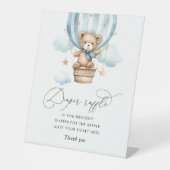 Signe De Table bearly wait teddy ours baby shower diaper tombole (Recto)