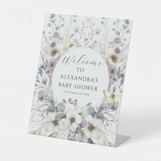 Signe De Table Beau Art Nouveau Pastel Fleur Butterfly Baby (Recto)