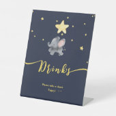 Signe De Table Beau Baby shower Elephant & Balloon Boissons (Recto)
