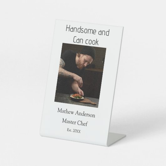 Signe De Table Beau et peut cuisiner ajouter le nom du maître cui (Recto)