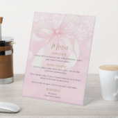 Signe De Table Beau Pink Bow Ribbon Sweet 16 1er Anniversaire Men (In SItu)