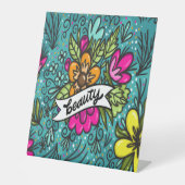 Signe De Table Beauté de l'oreiller avec fleurs (Recto)