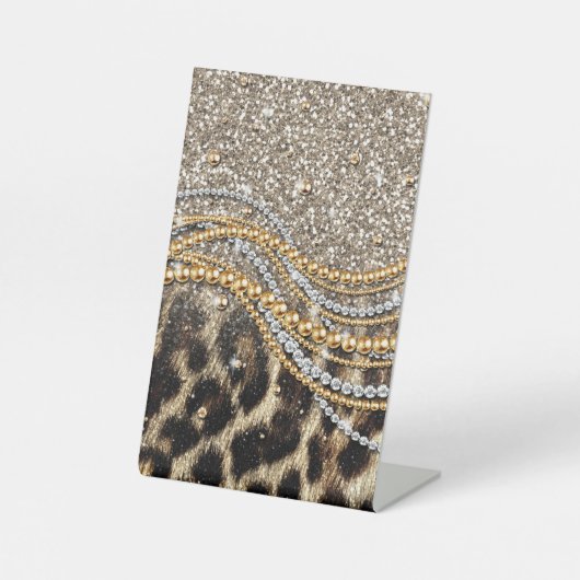 Signe De Table Beautiful Trendy Leopard Faux Animal Print (Recto)