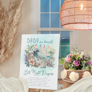 Signe De Table Bébé à bord Surf tropical Diapeurs tard dans la nu