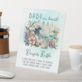 Signe De Table Bébé à bord Tropical Surfing Diaper Raffle (In SItu)