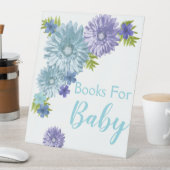 Signe De Table Bébé Bleu En Fleur Brunch Douche Livres (In SItu)
