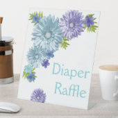Signe De Table Bébé Bleu En Fleur Brunch Douche Raffle (In SItu)