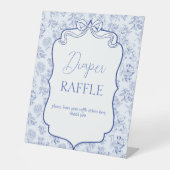 Signe De Table Bébé brunch bleu toile ruban enseigne de tombola c (Recto)