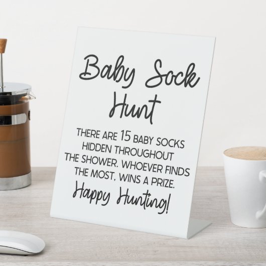 Signe De Table Bébé Chasse Baby shower Jeu de Chasse Sock (In SItu)