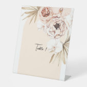 Signe De Table Bébé dans le Baby shower en fleur (Recto)